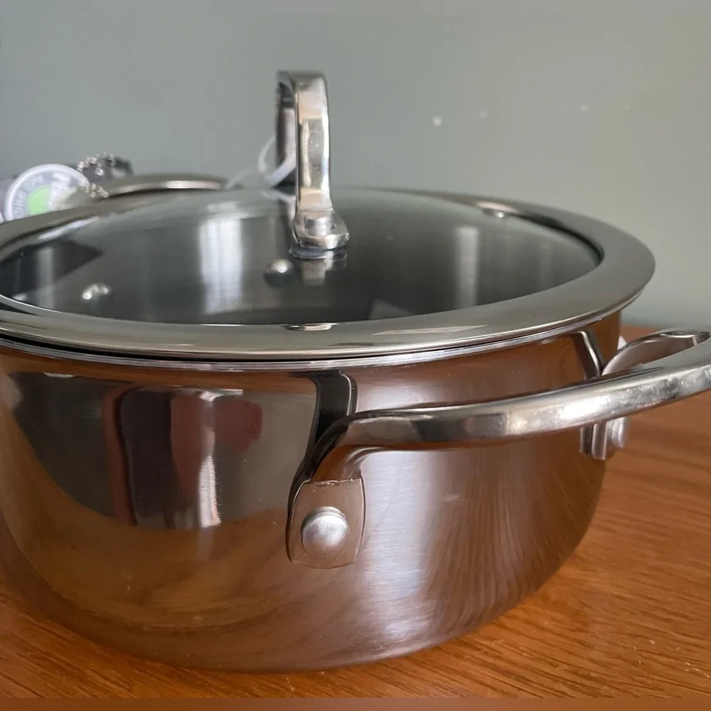 NEW David Burke Geo Clad 3 Qt Casserole Ceramic Hybrid With Lid Safe Up To 500F